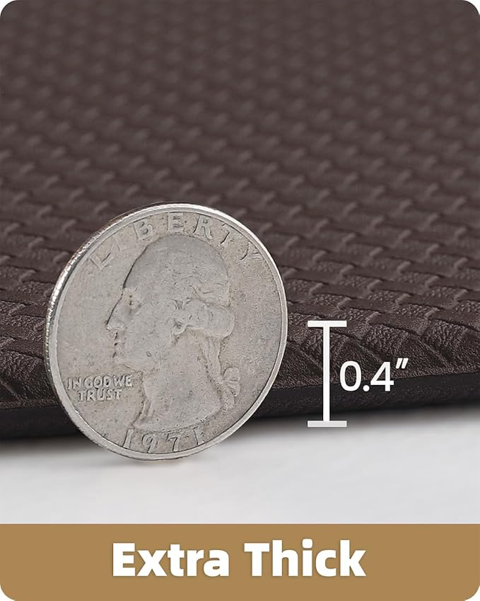 Color&Geometry Anti Fatigue Cushion Kitchen Mat for Floor -17"x79",Long,Easy Clean, Water & Oil Proof, Anti Slip, Foam Rubber Runner Rug for Front Sink Comfort Standing,Brown