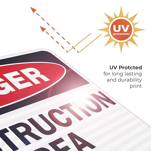 Danger Construction Area Sign, Authorized Personnel Only Sign, 24x30 Inches, Rust Free .063 Aluminum, Fade Resistant, Indoor/Outdoor Use, Made in USA