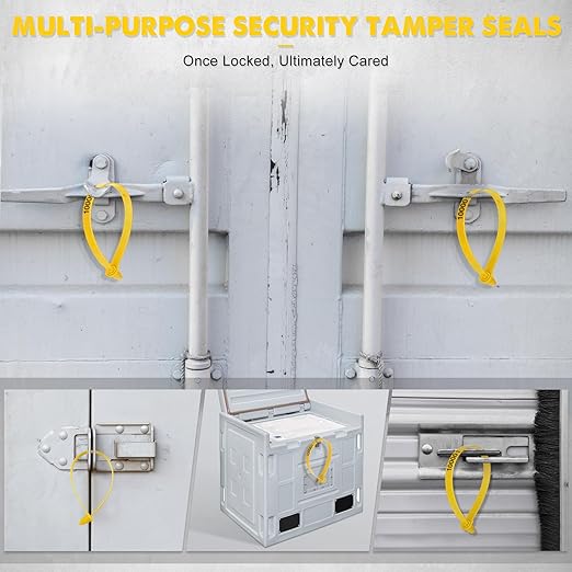 Roowest 1000 Pcs Plastic Truck Trailer Door Seals, Tamper Evident Security Tags, Numbered Safety Disposable Locks for Container Logistics Transport Package Shipping(Yellow)