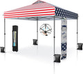MFSTUDIO 10x10 Pop up Canopy Tent, Gazebo Shelter Sun Shade Canopies One Push Setup Portable Popup Easy Set up Tents with Vented Top,Storage,4 Sandbags,for Beach,Parties,Camping