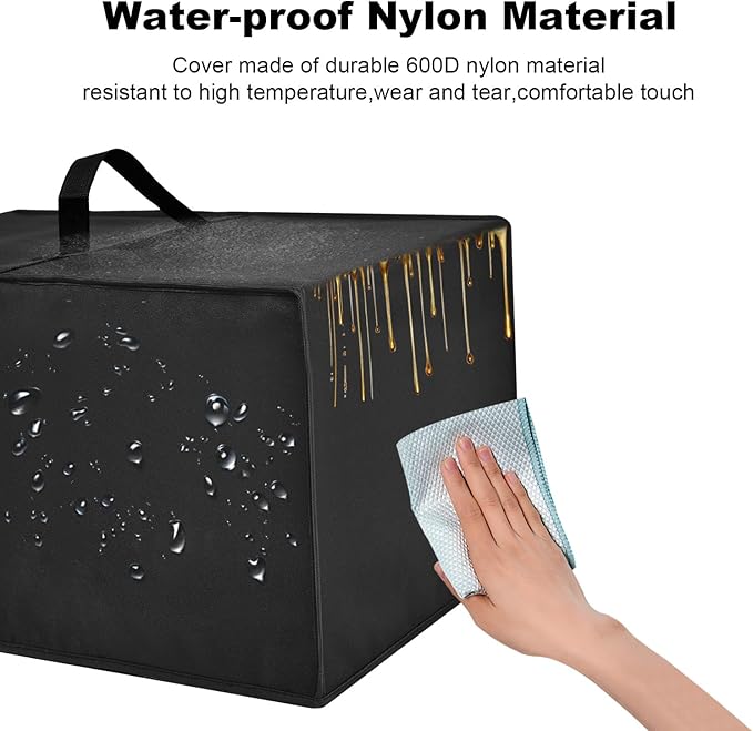 Air Fryer Toaster Oven Dust Cover Compatible with Ninja French Door Premier Air Fryer FO101,Heat-Resistant Waterproof Dust-proof Nylon Cover Case Protections for Convection Toaster Oven (Black)