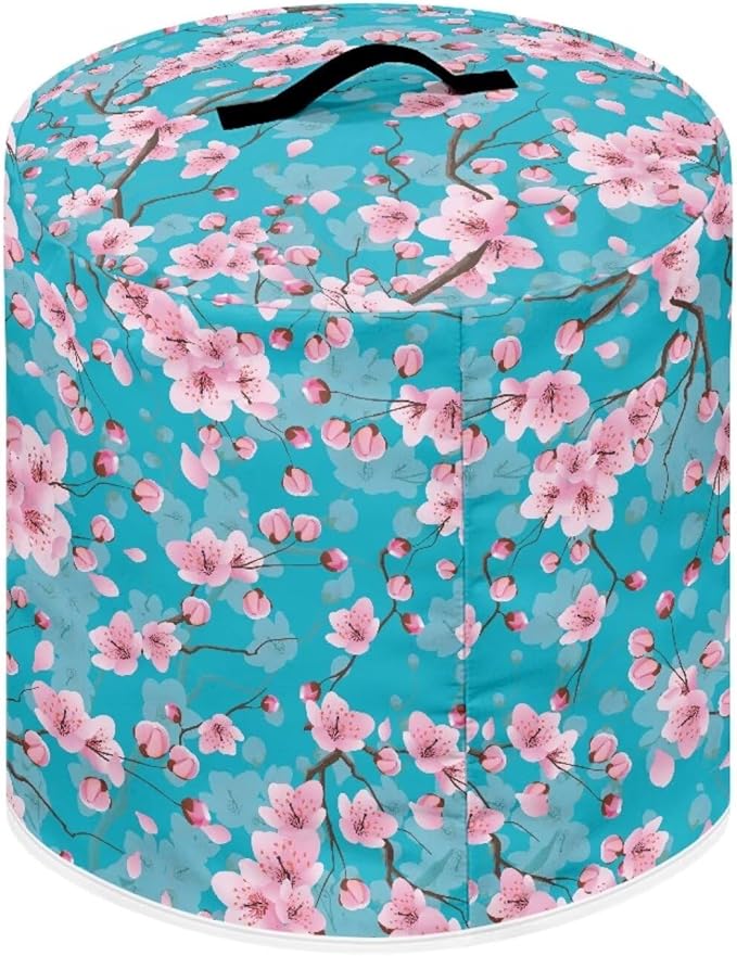 Dust Cover for 3 Quart Air Fryer and Electric Pressure Cooker with Pocket, Dust-Proof Cover for Electric Appliance, Small Appliance Covers Accessories Cherry Blossom