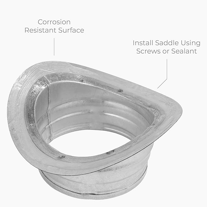 Galvanized Steel Saddle Takeoff – Round 90 Degree Splitter for 6” Duct with 4" Outlet Branch Connector - Range Hood Duct Adapter - Heavy Duty Supply/Exhaust Air Ventilation Duct Work Collar