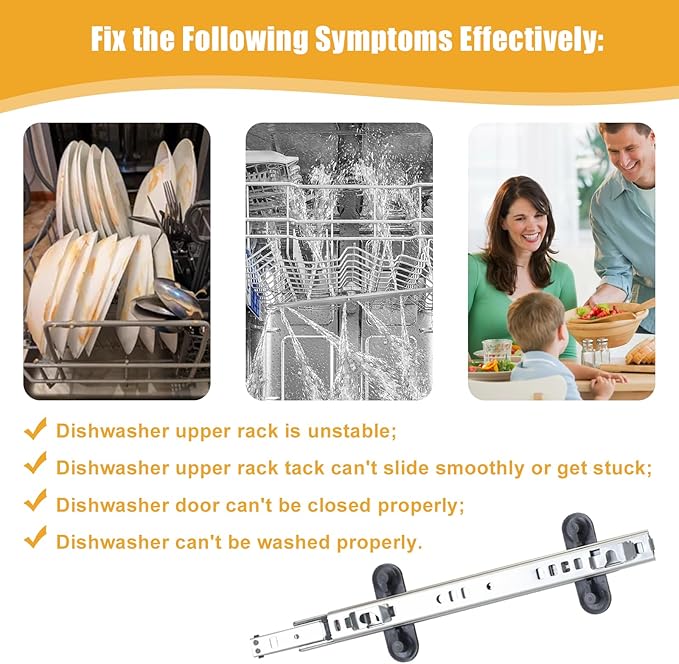 W11259786 W11259785 Dishwasher Dishrack Slide Track (Left & Right) - Compatible With Whirlpool KitchenAid Maytag Jenn-Air Dishwasher - Replaces PS12584377 PS12584377 AP6783993 AP6783993 KDTE204EPA2