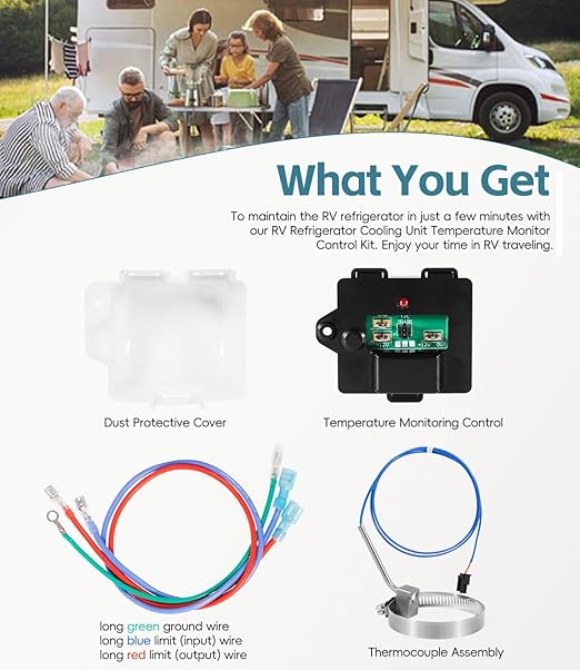 637360 Temp Monitor Control Kit Compatible with Norcold 2118,1200,1201, 1210,1211 Series RV Refrigerator Cooling Unit Temperature Monitor Control Kit, Replace #634677 637360