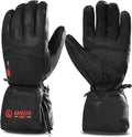 SAVIOR HEAT Heated Gloves for Men Women, Rechargeable Electric Heated Leather Skiing and Snowboarding Gloves