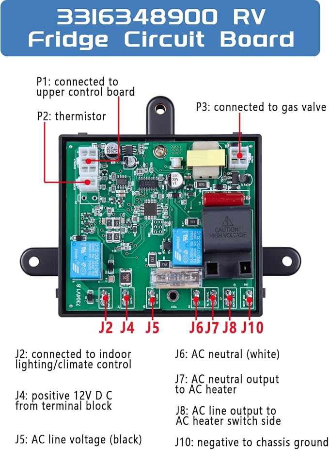 Sorello Power Module Control Board, RV Fridge Circuit Board Compatible with Dometic DM2652 RM2652 - Replace 3316348.9 33163489