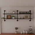 Industrial Pipe Shelf Shelving Bookcase, Wall Mounted Rustic Bookshelf, Floating Bookshelves for Wall,Retro Wood Metal Pipe Industrial Shelves for Living Room