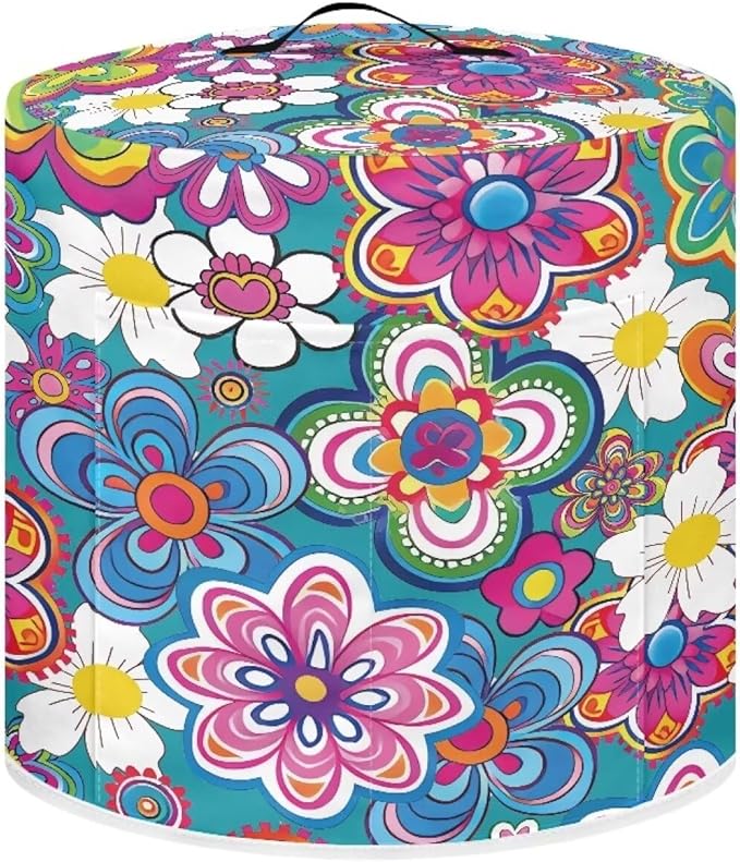 Ethnic Floral Pressure Cooker Cover Instant Pot Accessories Instant Pot Kitchen Appliance Dust Cover with Pockets for Rice Cooker Air Fryer Slow Cooker Dust Covers for Kitchen Size M