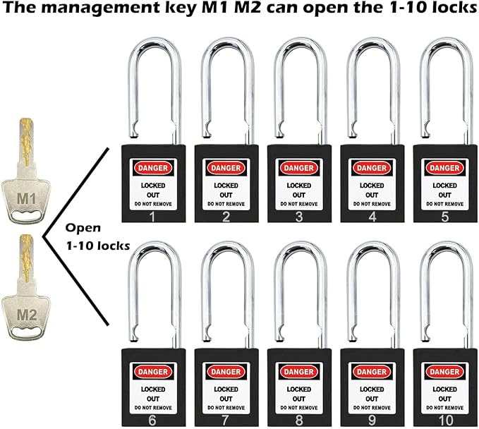 Lockout Tagout Locks, Safety Padlocks, Loto Locks Keyed Differently Lock Out Tag Out Device Plastic with Lockout TagOut Tags
