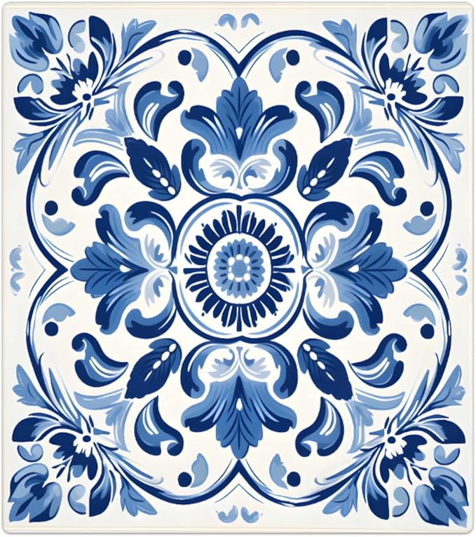 Dishwasher Magnet Cover Blue Ethnic Flower Paisley Reusable Dishwasher Magnetic Cover Sticker Decorative Dish Washer Door Cover Panel for Home Kitcen Appliance