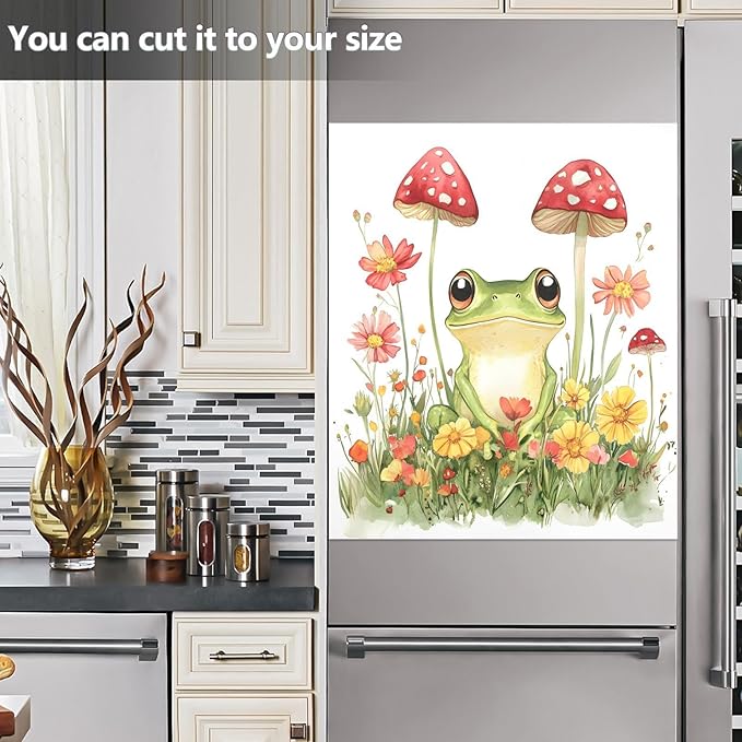 Frog Mushroom Dishwasher Magnet Cover Magnet Sticker for Kitchen 23x26in Dish Washer Magnet Cover Refrigerator Magnets Panel Decal Pad