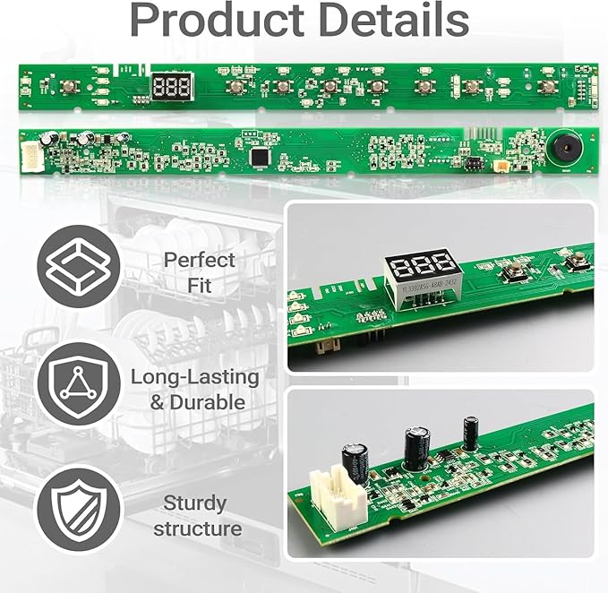 New Upgrade WD21X31902 WD21X23462 Dishwasher User Interface Control Board, WD21X31902C Control Board Compatible with GE Dishwasher, Replace Parts WD21X26179 WD21X32000