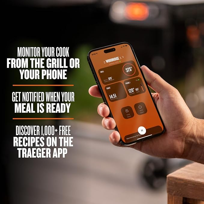 Traeger Woodridge Elite Electric Wood Pellet Grill and Smoker, 970 Sq. in., Side Sear Station, WiFIRE Technology, Super Smoke Mode, Outdoor Pellet Smoker Grill with Insulated Body, TFC97XLH