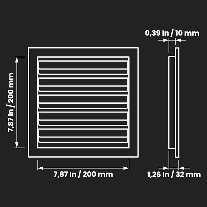 Repa Market 8" x 8" Inch Heavy Duty Galvanized Steel Register Vent Cover with Wire Mesh Screen - Crawl Space Vent - Air Intake/Exhaust Outdoor Wall Gable Vent - HVAC Duct Vent - Vent Covers for Wall