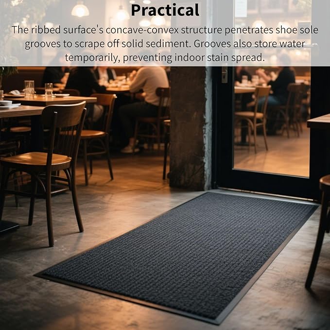 4 Pack 36"x24" Brush Step Entrance Mat - Indoor Outdoor Carpet Doormat with Deep Scraper & Rubber Border, for Dry Indoor/Outdoor Use at Door, Patio, Garage, Kitchen, Laundry Room