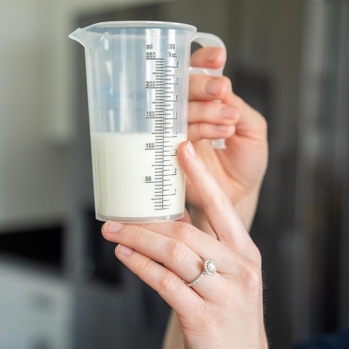 8oz 1 Cup Measure Pitcher with Convenient Conversion Chart– Food Grade - Great for Cooking, Home Hobbies, Aquariums, Pet Additives, Medical and Lab Chemicals with High Chemical Resistance by Turnah