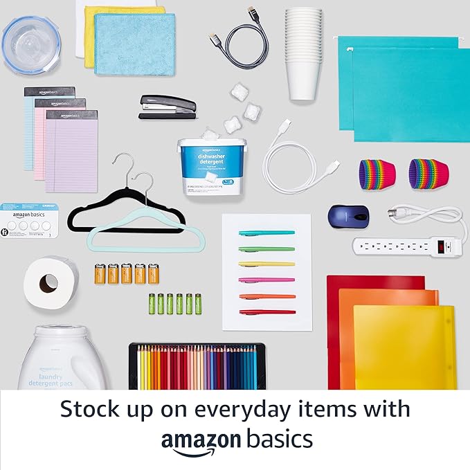 Amazon Basics 5-Shelf Steel Wire Rack Storage, 36" L x 14" W x 72" H, Black | Heavy Duty, Adjustable, for Kitchen, Garage, Shelving Organizer