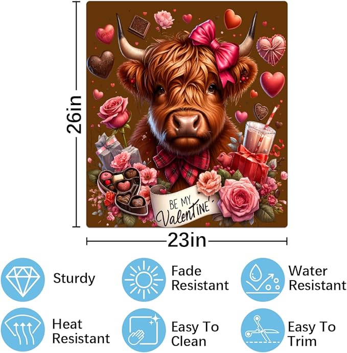 Valentines Alpine Cattle Dishwasher Magnet Cover Front Dishwasher Cover Decor Reusable Magnetic Door Cover Panel Decal Home Appliances Stickers Kitchen Refrigerator Fridge 23"x26"
