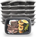38 oz 50 Pack Meal Prep Containers BPA Free Leakproof Stackable Food Storage Containers with Lids, Microwave & Dishwasher Freezer Safe Reusable To Go Containers Bento Box Style Take Out Clear Plastic