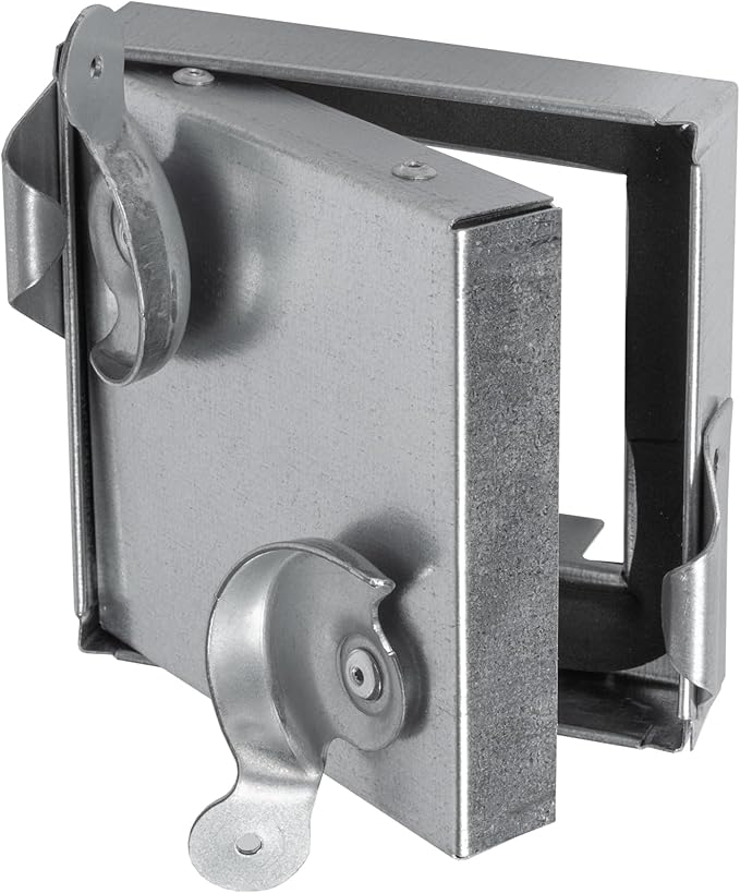 Repa Market 4 x 4 Inch Galvanized Steel Duct Access Door – Airtight Insulated Crawl Space Access Doors - Inspection HVAC Panel with Hinged 2 Clasp Lock Door – Door Access for Ventilation Cleanout