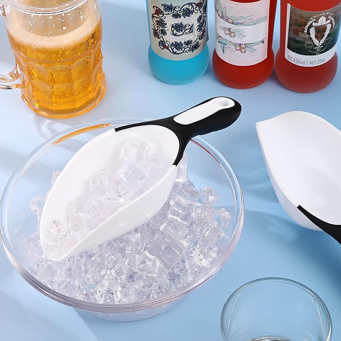 LemonRoad 4 Pcs Dry Goods Scooper Plastic Ice Scoop for Flour Coffee 1 Cup Measuring Scoop for Pet Dog Cat Kitchen Food Pantry Ingredients