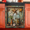 Rustic Farm Daisy Vase Flower Dishwasher Magnet Cover,23" x 26" Dishwasher Cover,Retro Barn Star Primitive Magnetic Decal Vinyl Sticker Kitchen Decor Refrigerator Magnets Self Adhesive Wrap