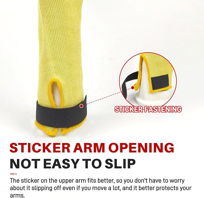 Cut Resistant Sleeves With Thumb Hole,Thin Skin Arm Protection Sleeves And Bruising, kevlar Sleeves For Gardening, Welding, Kitchen,For Women, Men, Elderly (Yellow, 17.7 in)