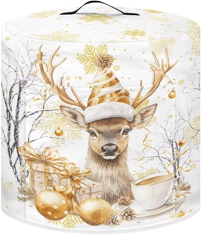 Golden Elk Dust Cover for Kitchen Instant Pot Accessories Appliance Cover Quart Pressure Cooker Air Fryer Rice Cooker Kitchen Appliance Dust Covers with Storage Pockets Size L