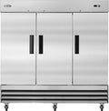 KoolMore 82" 3 Door Stainless Steel Upright Commercial Reach-in Freezer - 72 cu. ft, Model:RIF-3D-SS