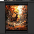 Dishwasher Magnet Cover Front Dishwasher Cover Decoration Reusable Magnetic Door Cover Panel Decal Home Appliances Stickers Kitchen Refrigerator Fridge Autumn Forest Deer 23"x26"