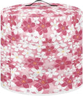 TODIYADDU Pink Cherry Blossoms Pressure Cooker Cover with Handle and Storage Pocket for Extra Accessories Portable Kitchen Small Appliance Dust Cover Protective Case Cover for Air Fryer Toaster