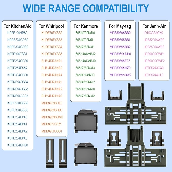 (10 Packs) Upgraded WPW10546503 Dishwasher Upper Rack Parts&W10320664/5 Dishwasher Adjuster Housing for Kitchenaid Dishwasher Parts KDTE334GPS0 KDFE104HPS0,W10546503/WPW10546503 Rack Adjuster Assembly