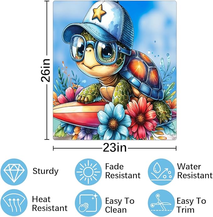 Dishwasher Magnet Cover Ocean Animal Turtle Dishwasher Decorative Cover Front Dishwasher Door Cover Reuseable Dishwasher Cover Panel Decal for Kitchen Refrigerator Home Appliances 23" X 26"