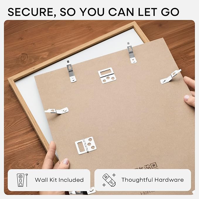 Homeforia A2 Picture Frame Natural Wood, High End Oak 16.5 x 23.4 Wooden Poster Frames Matted to 11.7 by 16.5 Photo, A2 Size Light Wood Frames with Mat A3 for Print, Tempered Glass, Wall Kit, Set of 3
