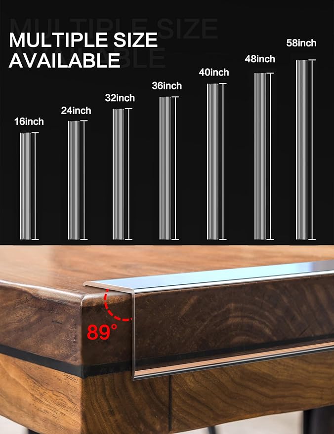 Clear Self-Adhesive Wall Corner Protectors，Corner Guards & Edge Protector for Wall Door Frame Cabinet Baseboard & Door, Table, Stair (24, 48" X 1.0")