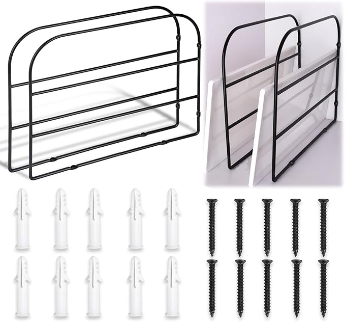 4 Pack Base Cabinet Tray Dividers 12x9 Inches Black Metal Sheet Rack Organizer Bakeware Container for Wall Base Kitchen Cabinets (4)