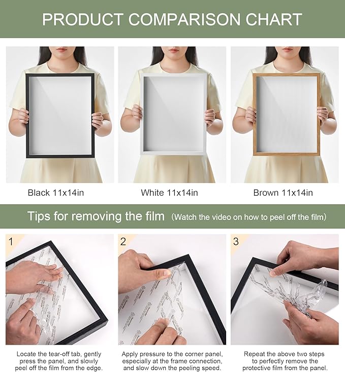 11x14 Shadow Box Display Case Picture Frame with Soft Linen Back, Large Deep White Shadow Box 11x14 for Flowers Medal Display Case Jersey pet Graduation Memorabilia Baby Ltems Crafts Photos
