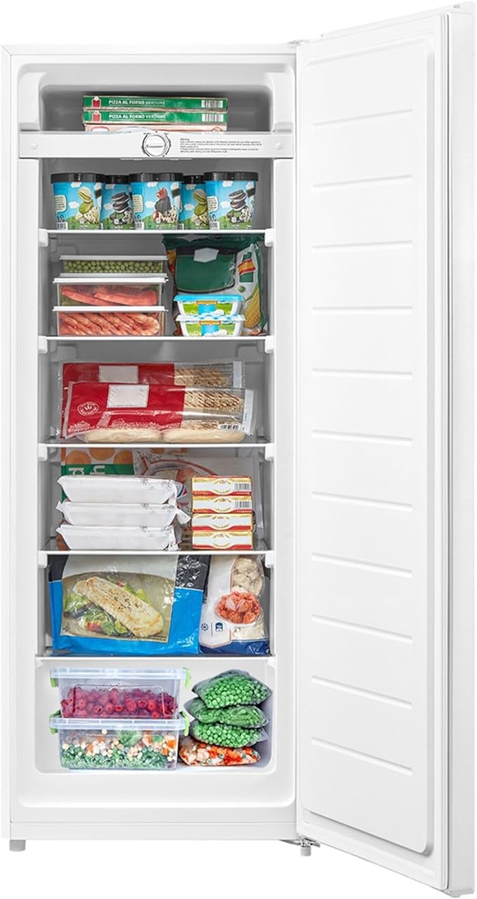 Kenmore Upright freezer - Convertible Refrigerator/Freezer, 5 Shelves, Garage Ready, Meat Storage, Auto Defrost, Congelador For Home, Apartment, Basement, Dorm, 7.0 Cubic Feet Capacity, White