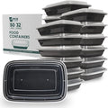 32 oz 50 Pack Meal Prep Containers BPA Free Leakproof Stackable Food Storage Containers with Lids, Microwave & Dishwasher Freezer Safe Reusable To Go Containers Bento Box Style Take Out Clear Plastic
