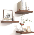 Square Floating Shelves for Wall12"W x 12"D x 1.2"H, Small Engineered Wood Wall Shelves with Invisible Brackets for Living Room Bedroom Bathroom Office Kitchen Storage Decor, Walnut Finish, Set of 3