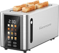 Kenmore 4-Slice Digital Touchscreen Toaster - 900W Stainless Steel, Wide Slots 6 Shade Settings, Bread Presets, Countdown Timer, Reheat & Defrost Functions Compact Countertop Design tostadora digital