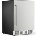 COWSAR Outdoor Refrigerator 24 Inch Wide, 180 Cans Fast Cooling Undercounter Built-in or Freestanding Stainless Steel Beverage Refrigerator, Powerful Cooling Compressor for Patio Kitchen, 32-50 °F