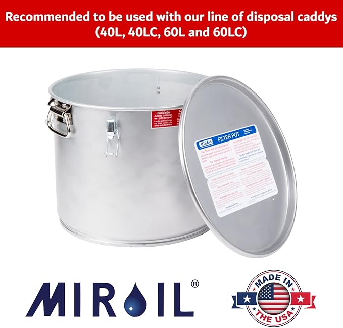 Miroil B33PS Fryer Filter Frame & Bag Combo, MirOil EZ Flow Filter Bag, Part 12849, For Heavy Crumbloads, Suitable for 16 Qt or 28 lb Polishing Oil, Durable, Easy to Clean with Hot Water
