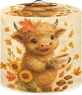 Thanksgiving Day Decor Kitchen Appliance 3 Quart Pressure Cooker Air Fryer Rice Cooker Dust Cover with Top Handle and Storage Pocket Maple Leaf Cute Highland Cow
