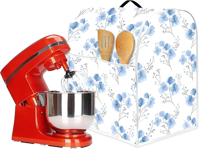 Mixer Dust Cover for 6-8 Qt Stand Mixer, Cloth Cover with 2 Storage Pockets for Stand Mixer Protective Covers Large for 6-8 Quart Mixer