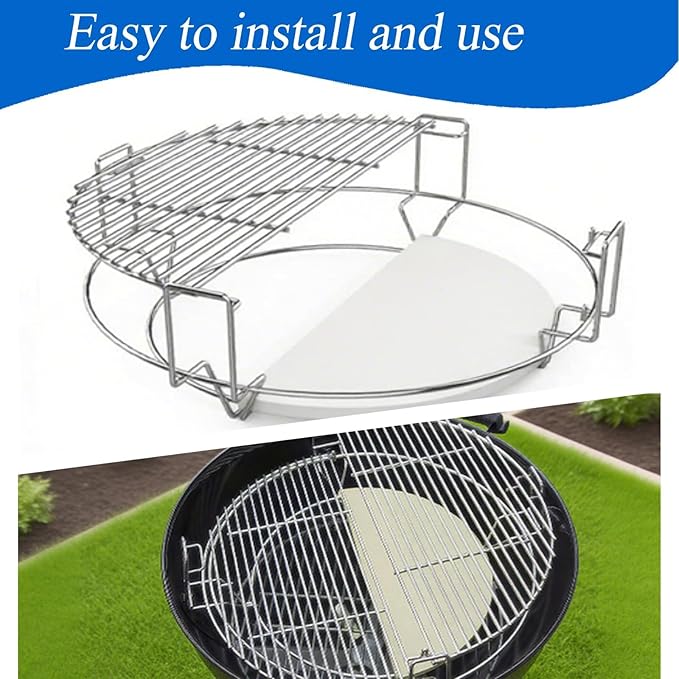 S24 (1-Pack) Cooking Grate System Grilling Accessory for Weber 22" Kettle Grill and Other Similar Size Kettle Grills