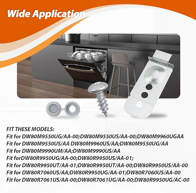 4Pcs DD98-01051C Dishwasher Installation Bracket kit Fit for Samsung DW80M9550UG DW80M9990UM DW80M9550US DW80R9950UG DW80R9950UT DW80R7060US DW80R7061US