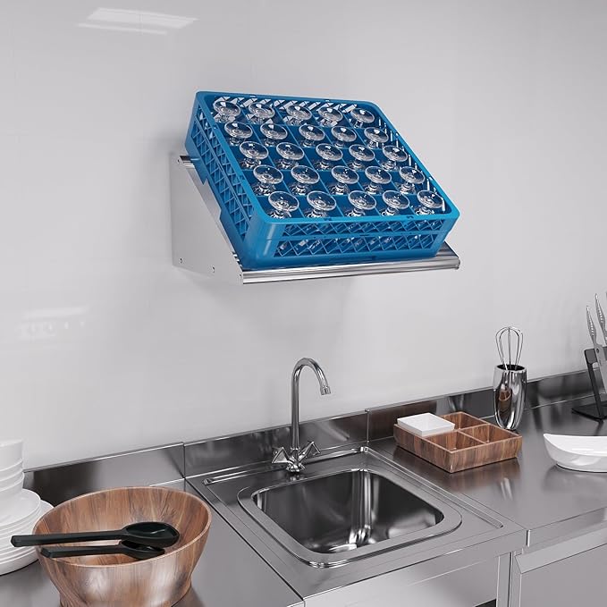 AmGood 22 in. Stainless Steel Tubular Glass Rack Shelf. Holds One Dish Rack. NSF.