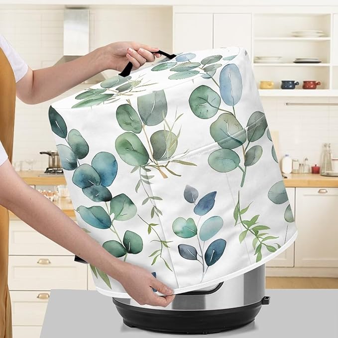Green Leaf Dust Cover Instant Pot Heavy Duty Waterproof Dust Pressure Cooker Cover Case for Instant Pot Pressure Cooker Instant Pot Appliance Covers Pressure Cooker Size L